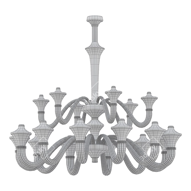 Elegant Metropolis Chandelier 3D model image 2