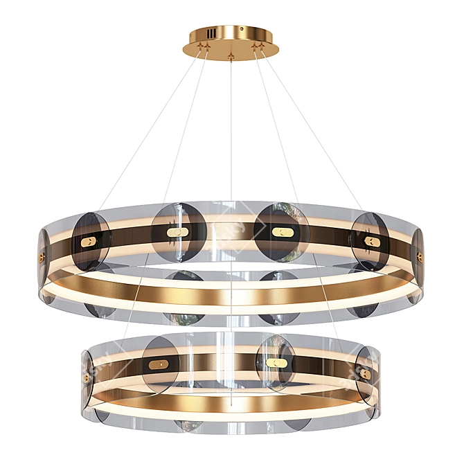 Golden Ring Chandelier Light Fixture 3D model image 1