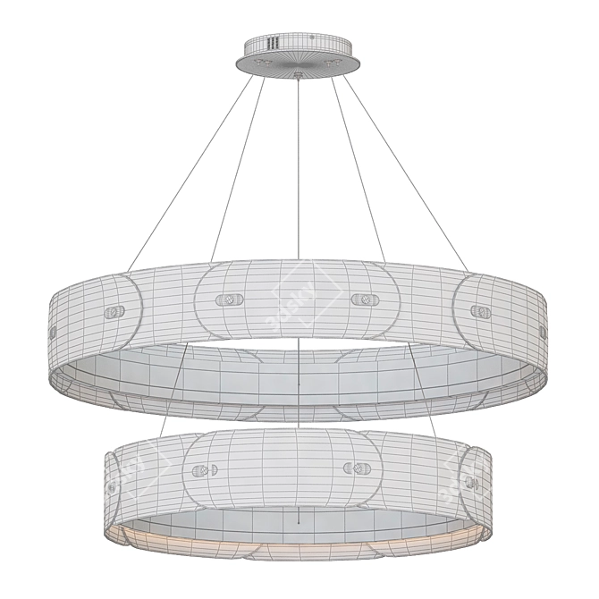 Golden Ring Chandelier Light Fixture 3D model image 2