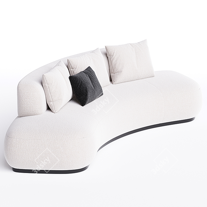 Curved Fabric Sofa Bubble Dimension 3D model image 2