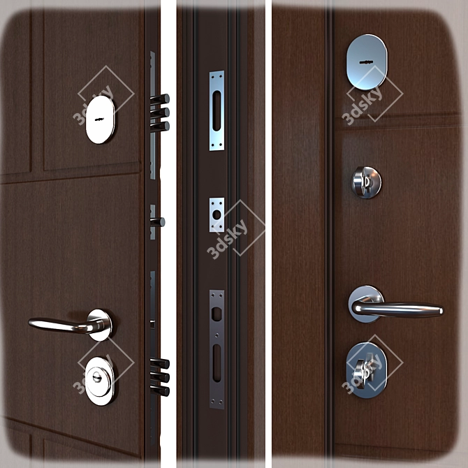 Ellisa (Abvehr) Metal Entry Door 3D model image 2