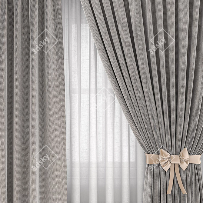 Modern Curtain Model 3D Sketch 3D model image 2