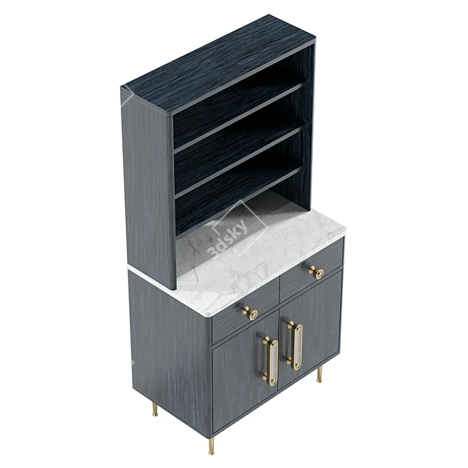 UV Unwrapped Storage Cabinet 3D model image 5