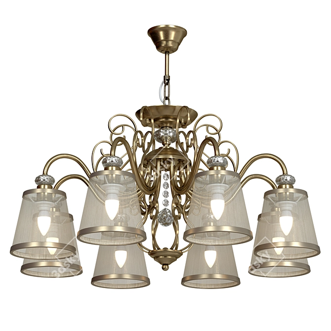 Freya Chandelier FR2405 Elegant Bronze 3D model image 2