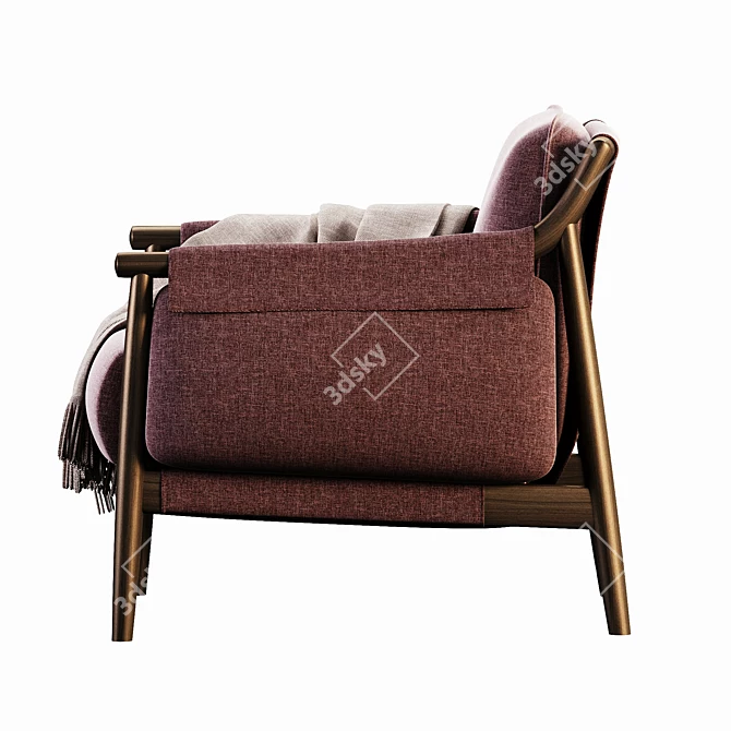 Sleek Fabric Armchair Design 3D model image 5