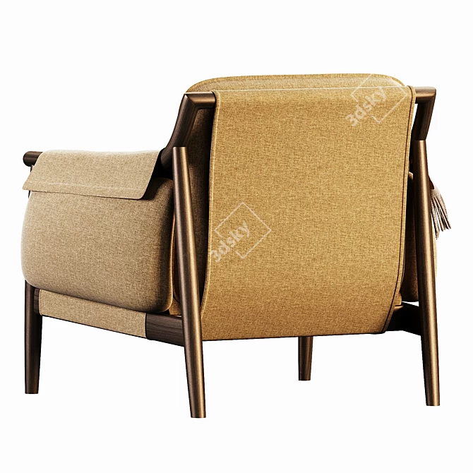 Sleek Fabric Armchair Design 3D model image 6