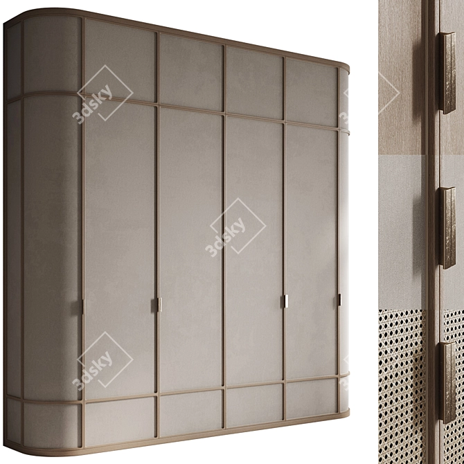 Bespoke Kushi Wardrobe Cabinet 3D model image 1