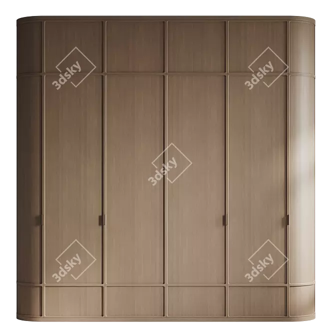 Bespoke Kushi Wardrobe Cabinet 3D model image 3