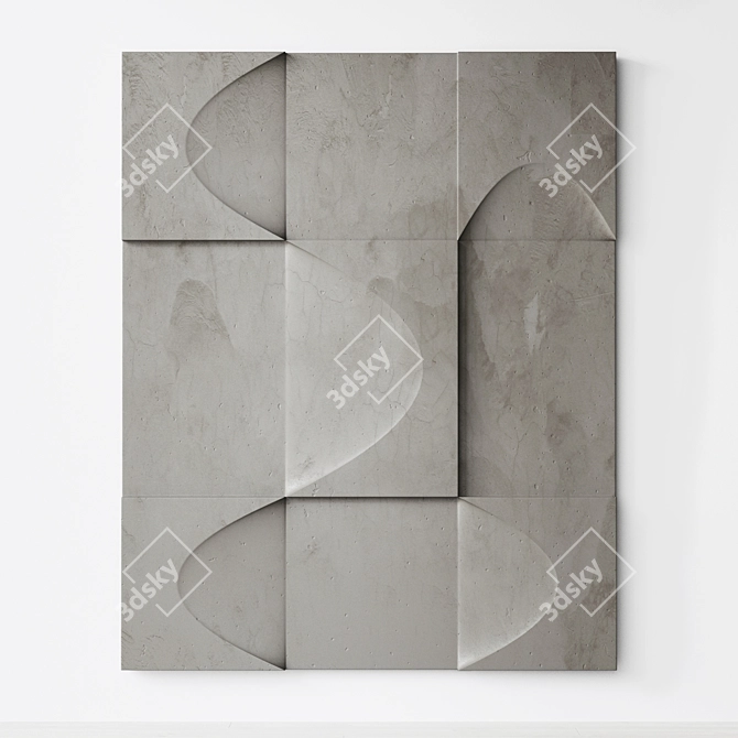 Abstract Relief Composition Wall Art 3D model image 1