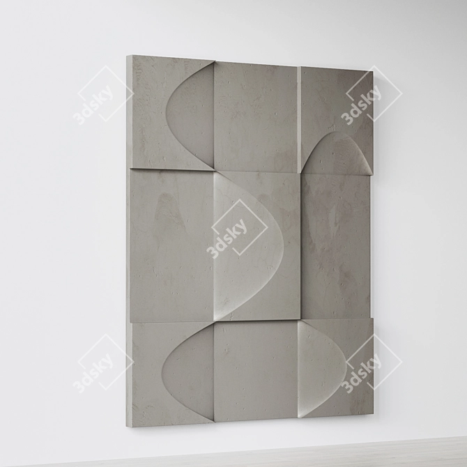 Abstract Relief Composition Wall Art 3D model image 2