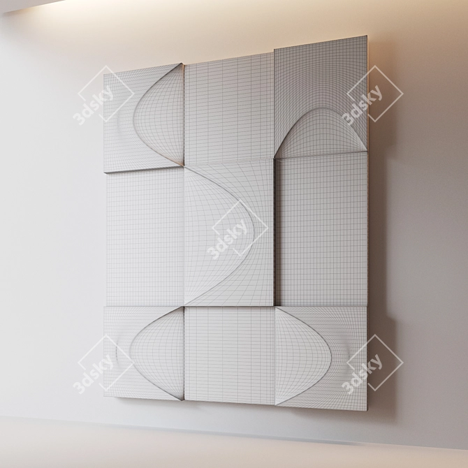 Abstract Relief Composition Wall Art 3D model image 4