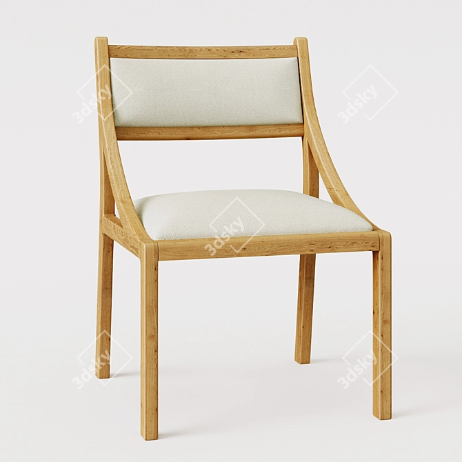 Seadrift Oak Upholstered Dining Chair 3D model image 6