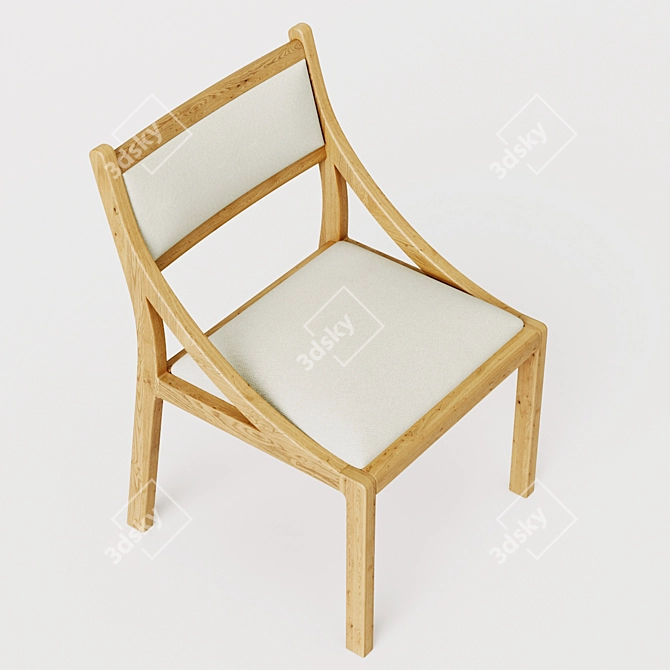 Seadrift Oak Upholstered Dining Chair 3D model image 7