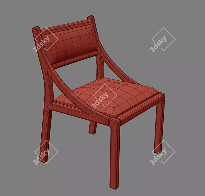 Seadrift Oak Upholstered Dining Chair 3D model image 9