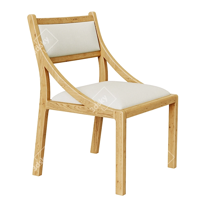 Seadrift Oak Upholstered Dining Chair 3D model image 10