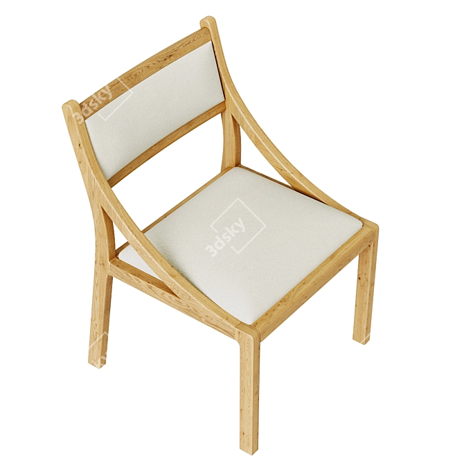 Seadrift Oak Upholstered Dining Chair 3D model image 1