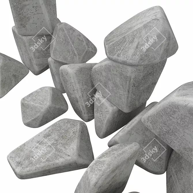 Geometric Stone Textured 3D Model 3D model image 3