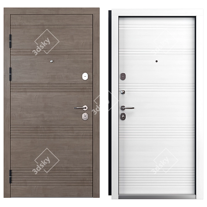 Vanessa Metal Entry Door, Locks, 3D Files 3D model image 3