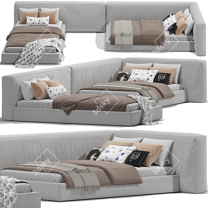 Modern Mini Bed Design 3D model image 1