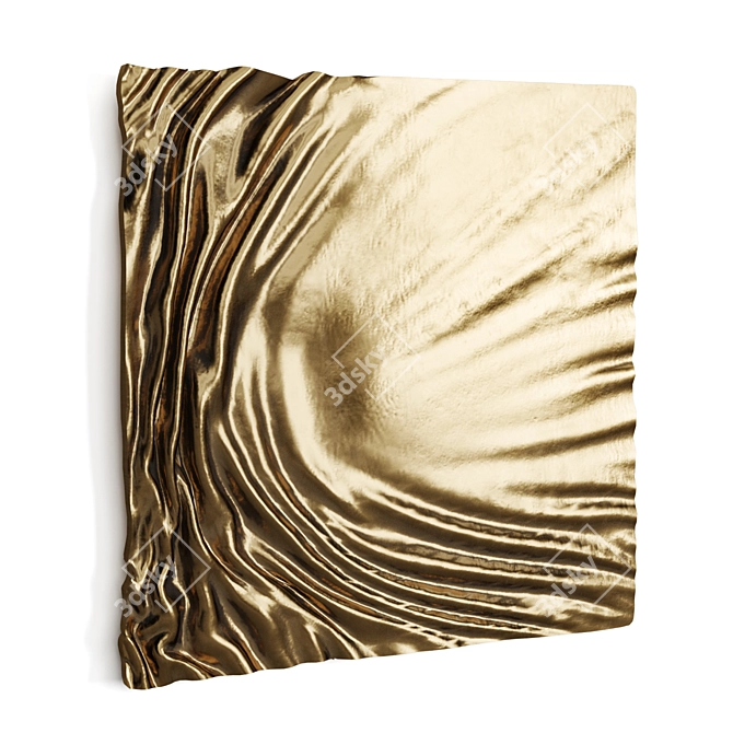 Metal Wave Wall Art Panel 3D model image 1