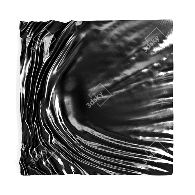 Metal Wave Wall Art Panel 3D model image 4