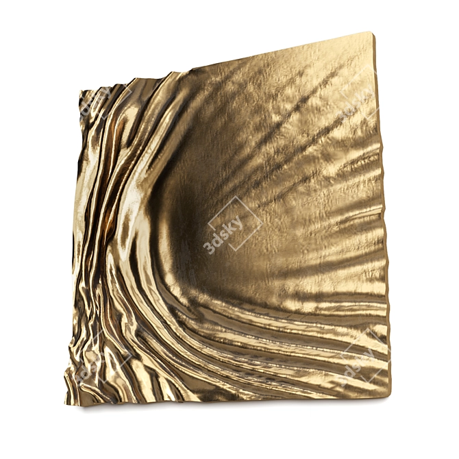 Metal Wave Wall Art Panel 3D model image 5