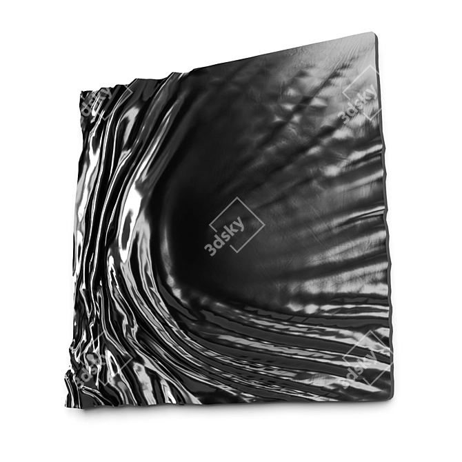 Metal Wave Wall Art Panel 3D model image 6