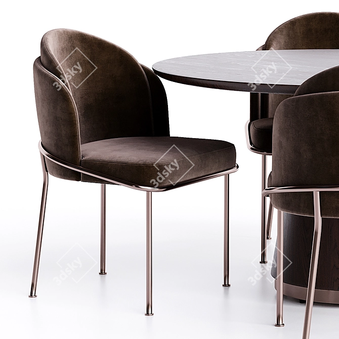 Modern Dining Set with Accessories 3D model image 3