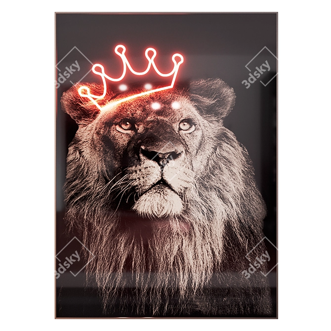 Wildlife Neon Posters Set 3D model image 2