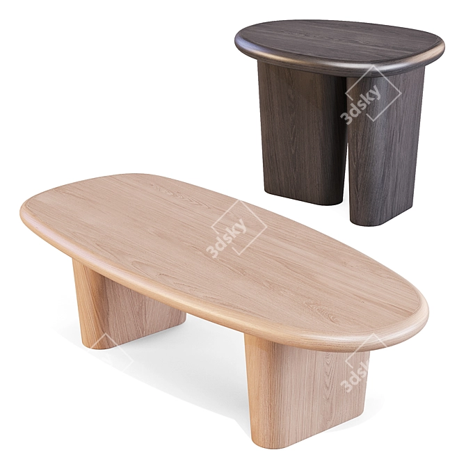 Nera Coffee & Side Tables 3D model image 1