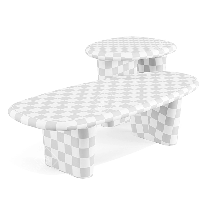 Nera Coffee & Side Tables 3D model image 5