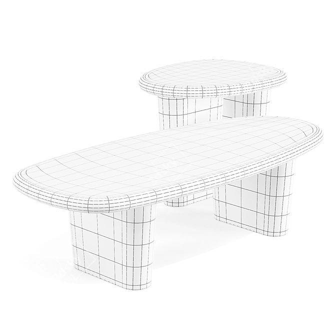 Nera Coffee & Side Tables 3D model image 6