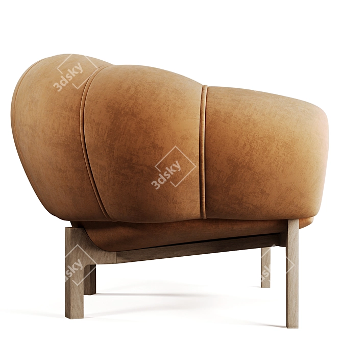 Luxurious Brown Velvet Lounge Chair 3D model image 4