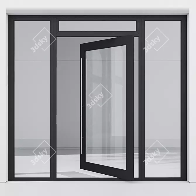  Sleek Aluminium Door Design 3D model image 1