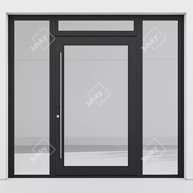  Sleek Aluminium Door Design 3D model image 2