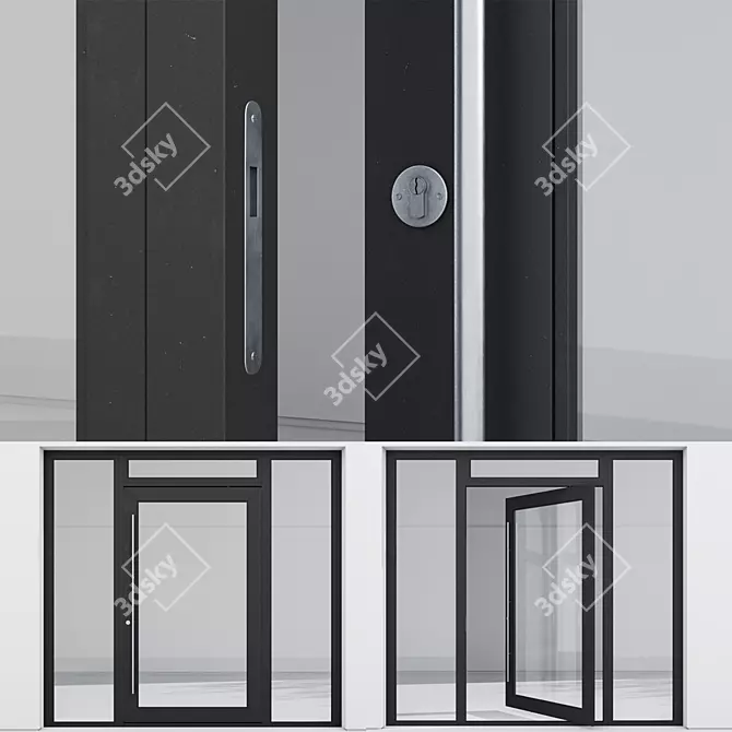  Sleek Aluminium Door Design 3D model image 3