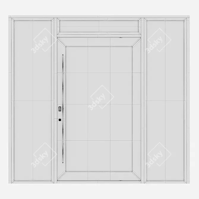  Sleek Aluminium Door Design 3D model image 4