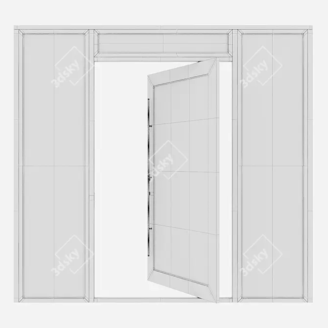  Sleek Aluminium Door Design 3D model image 5