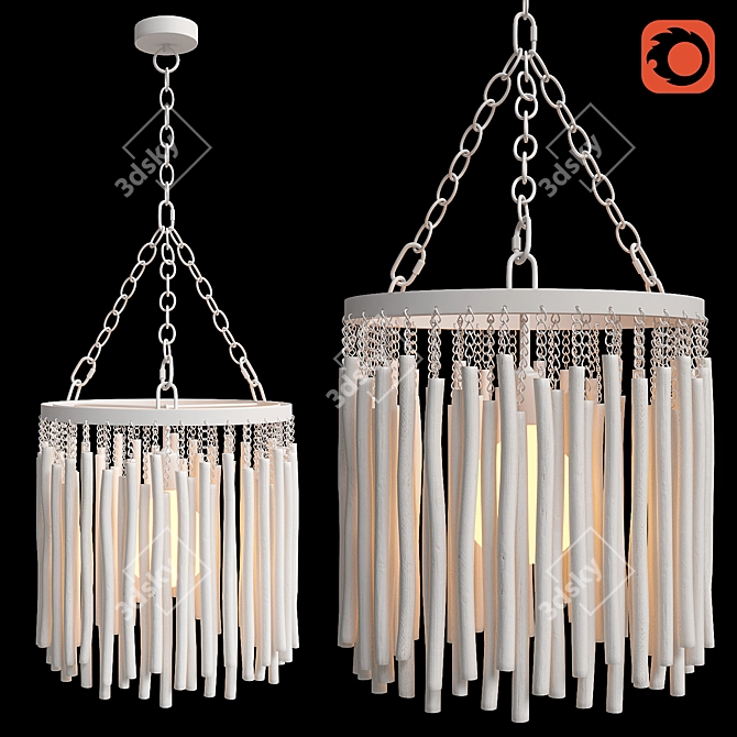 Artisanal Tilda Pendant Light 3D model image 1