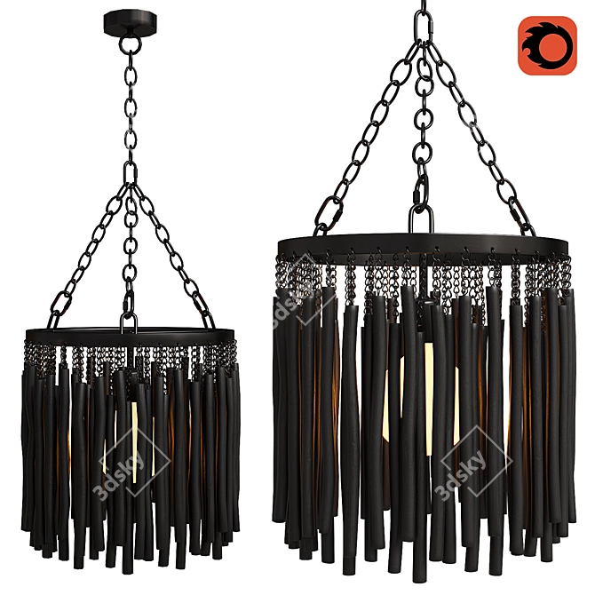 Artisanal Tilda Pendant Light 3D model image 2