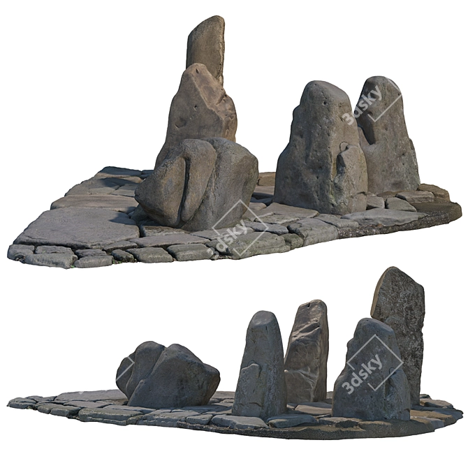 High Stone Composition Kit 3D model image 1