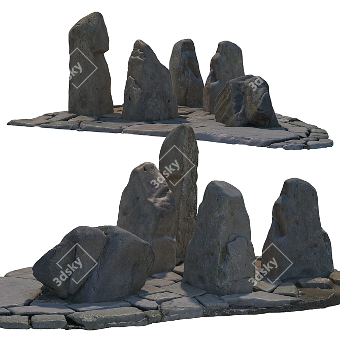 High Stone Composition Kit 3D model image 2