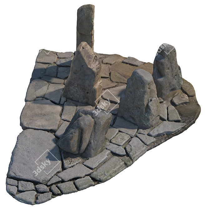 High Stone Composition Kit 3D model image 3