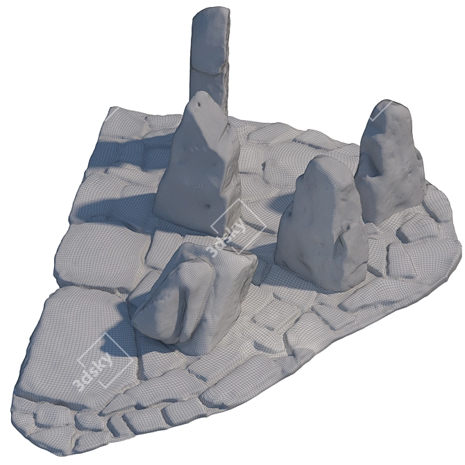 High Stone Composition Kit 3D model image 4