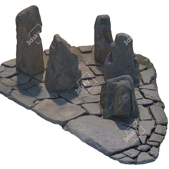 High Stone Composition Kit 3D model image 5