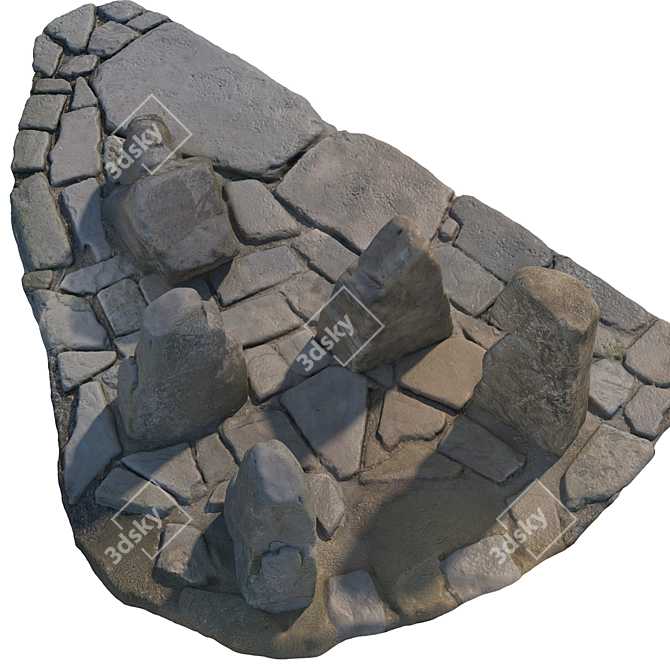 High Stone Composition Kit 3D model image 6