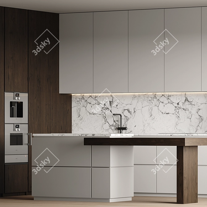 Modern Kitchen 3D Model Files 3D model image 6