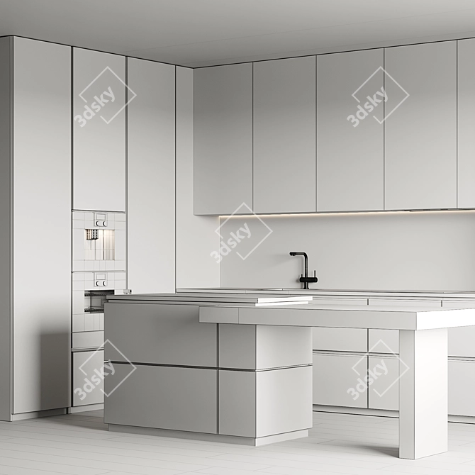 Modern Kitchen 3D Model Files 3D model image 7