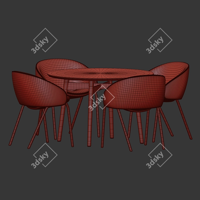 Elegant 10-Piece Dining Set 3D model image 2