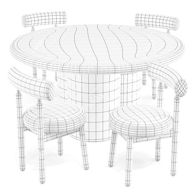 Modern Dining Set: Sol & Ross 3D model image 7